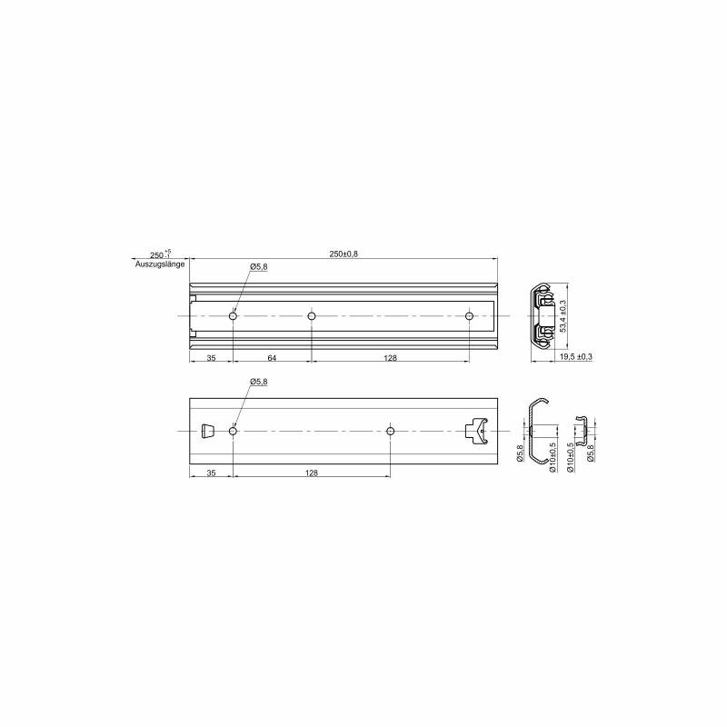 Coulisses à billes 100 kg